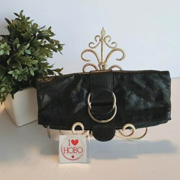 HOBO  Madeline Fold Over Distressed Leather Clutch - Picture 1 of 14